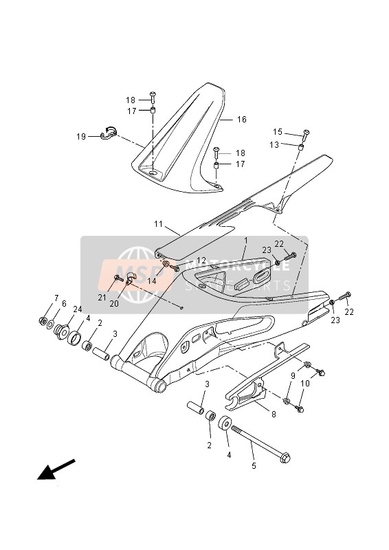 Yamaha MT125A 2015 Rear Arm for a 2015 Yamaha MT125A