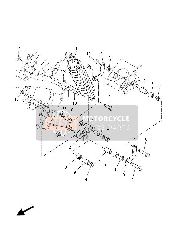 Yamaha MT125A 2015 AUFHÄNGUNG HINTEN für ein 2015 Yamaha MT125A