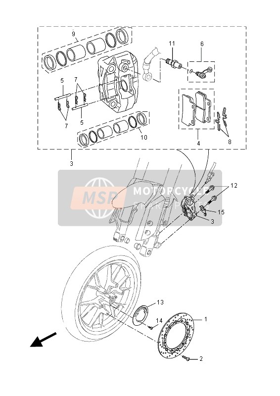 Yamaha MT125A 2015 Front Brake Caliper for a 2015 Yamaha MT125A