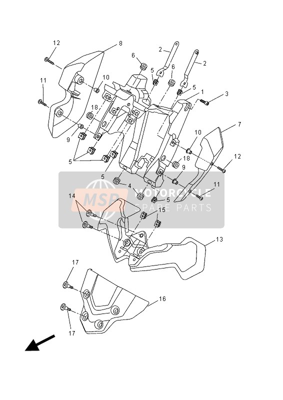 Yamaha MT125A 2015 Cowling 2 for a 2015 Yamaha MT125A