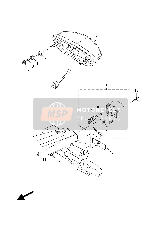 Yamaha MT125A 2015 Tail Light for a 2015 Yamaha MT125A