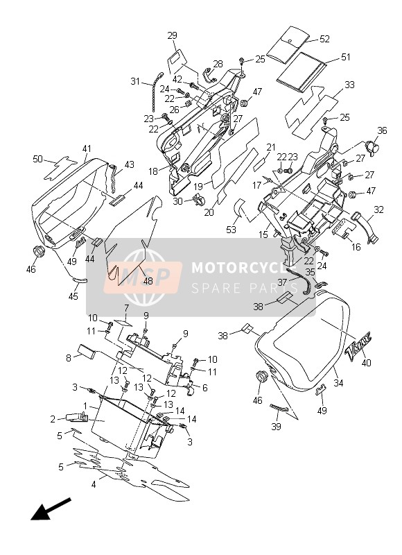 Yamaha VMAX 2015 Zijkuip 2 voor een 2015 Yamaha VMAX