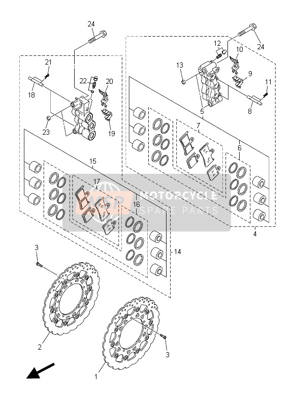 Yamaha VMAX 2015 Front Brake Caliper for a 2015 Yamaha VMAX