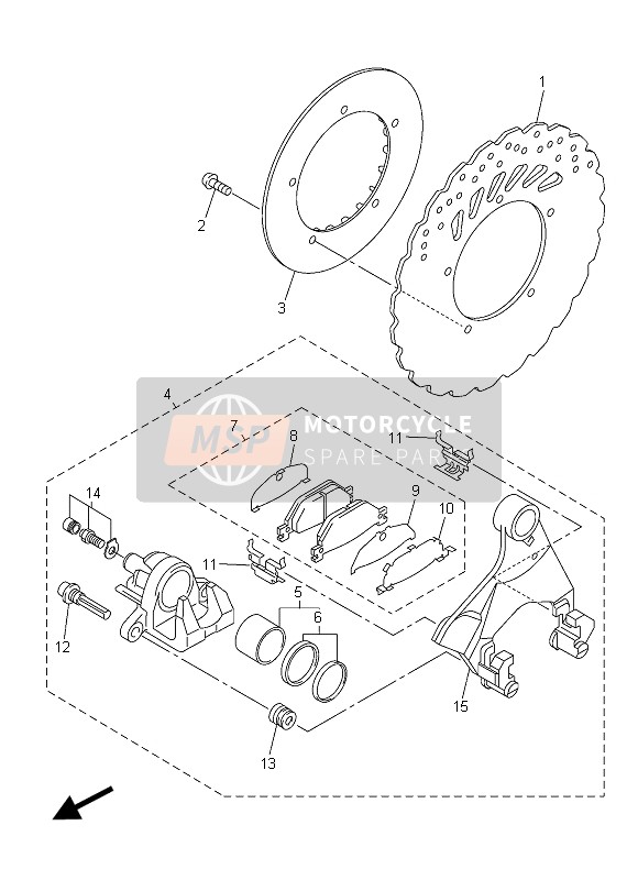 Yamaha VMAX 2015 Rear Brake for a 2015 Yamaha VMAX