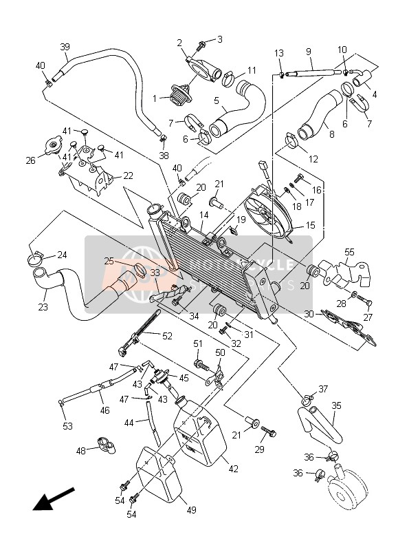 Yamaha XJ6 DIVERSION F ABS 2015 Radiador & Manguera para un 2015 Yamaha XJ6 DIVERSION F ABS