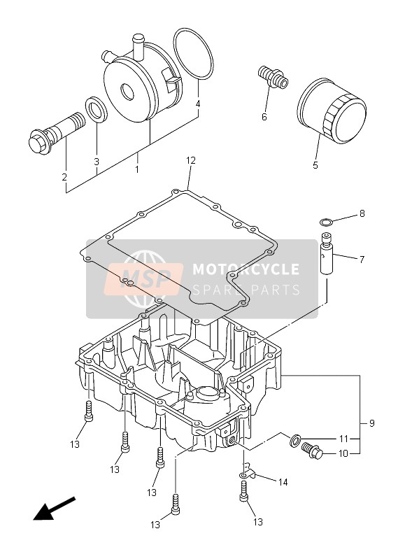 Yamaha XJ6 DIVERSION F ABS 2015 Oliefilter voor een 2015 Yamaha XJ6 DIVERSION F ABS