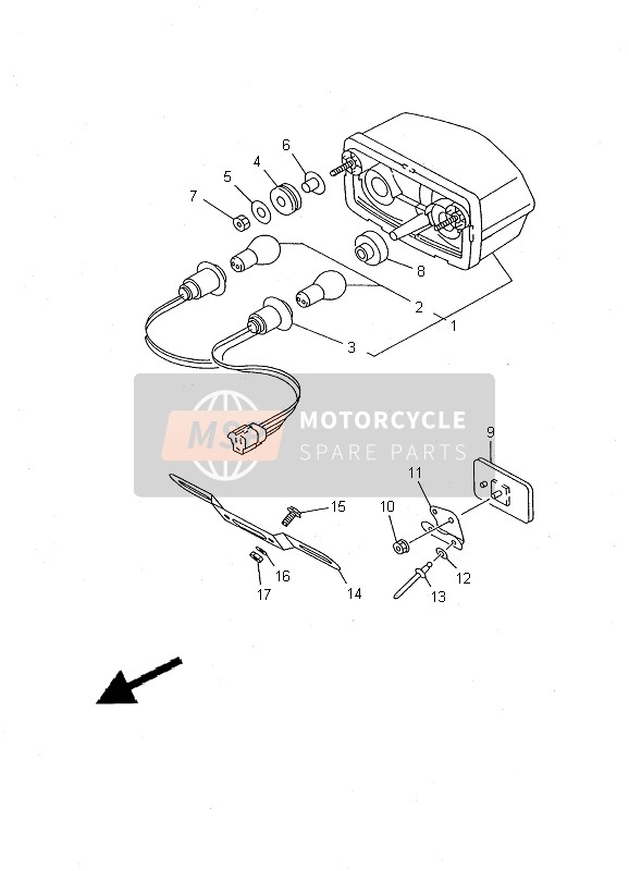 Yamaha TDR125 2000 RÜCKLICHT für ein 2000 Yamaha TDR125