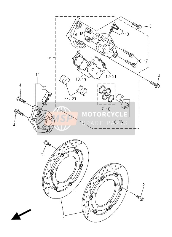 Yamaha XJ6 DIVERSION F ABS 2015 Front Brake Caliper for a 2015 Yamaha XJ6 DIVERSION F ABS