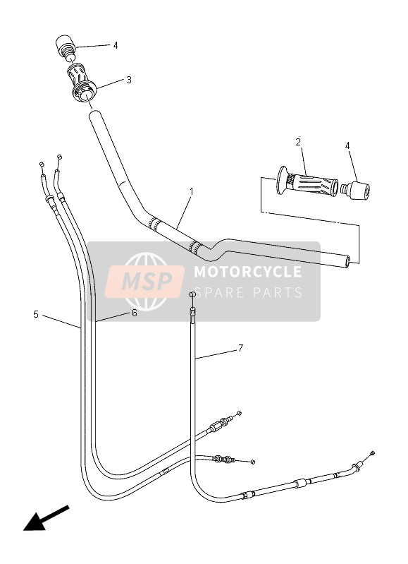 Yamaha XJ6 DIVERSION F ABS 2015 Maniglia dello sterzo & Cavo per un 2015 Yamaha XJ6 DIVERSION F ABS