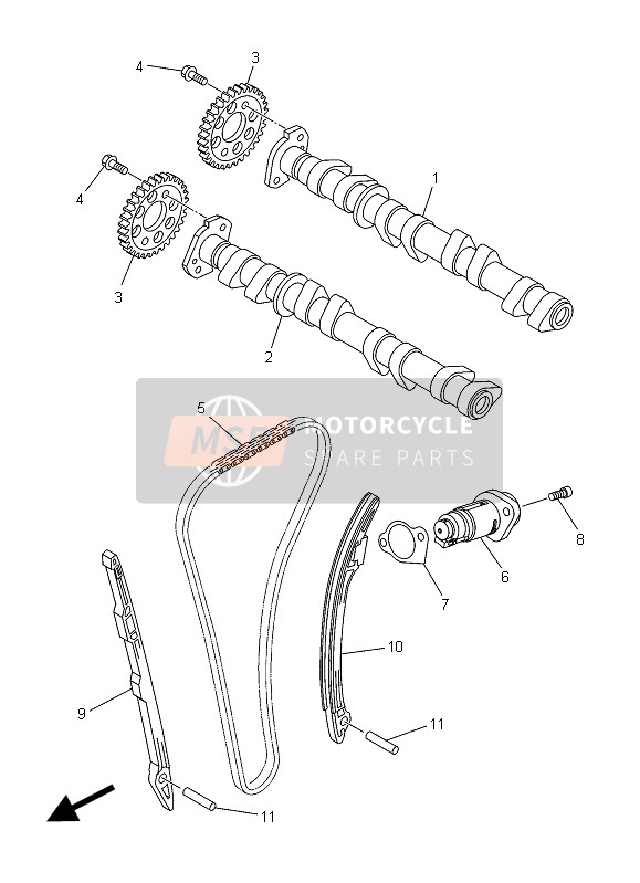 Yamaha XJ6N ABS 2015 Nokkenas & Ketting voor een 2015 Yamaha XJ6N ABS