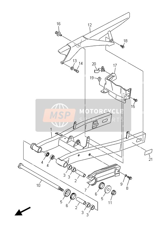 Yamaha XJ6N ABS 2015 Rear Arm for a 2015 Yamaha XJ6N ABS