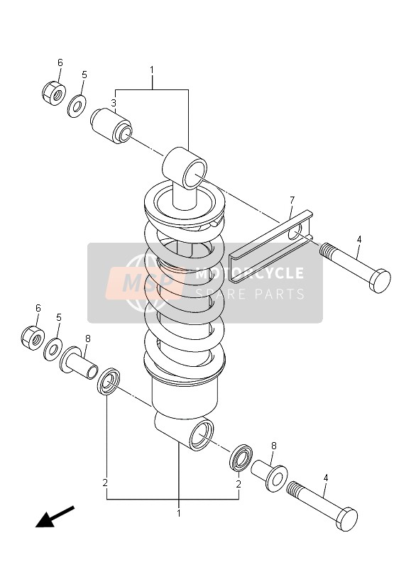 Yamaha XJ6N ABS 2015 Rear Suspension for a 2015 Yamaha XJ6N ABS