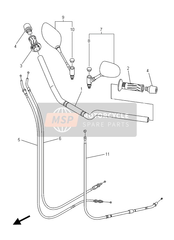 Yamaha XJ6N ABS 2015 Manija de dirección & Cable para un 2015 Yamaha XJ6N ABS