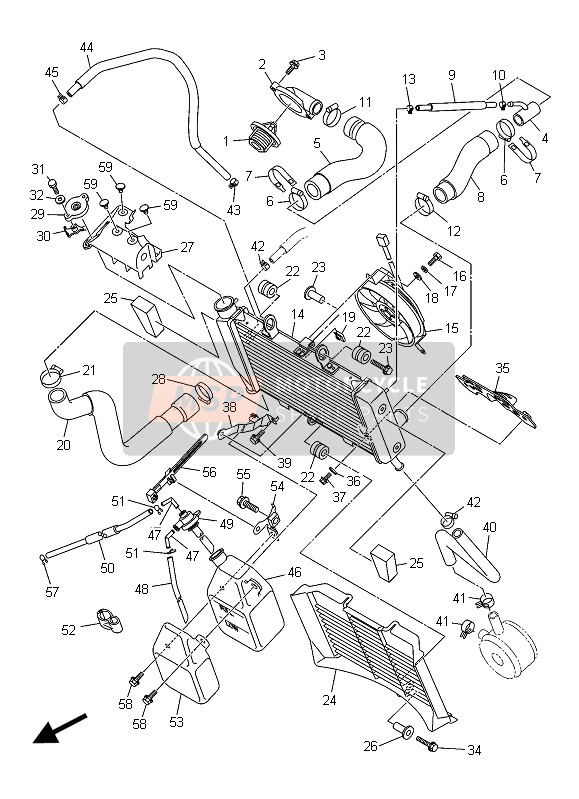 Yamaha XJ6 DIVERSION 2015 Radiator & Hose for a 2015 Yamaha XJ6 DIVERSION