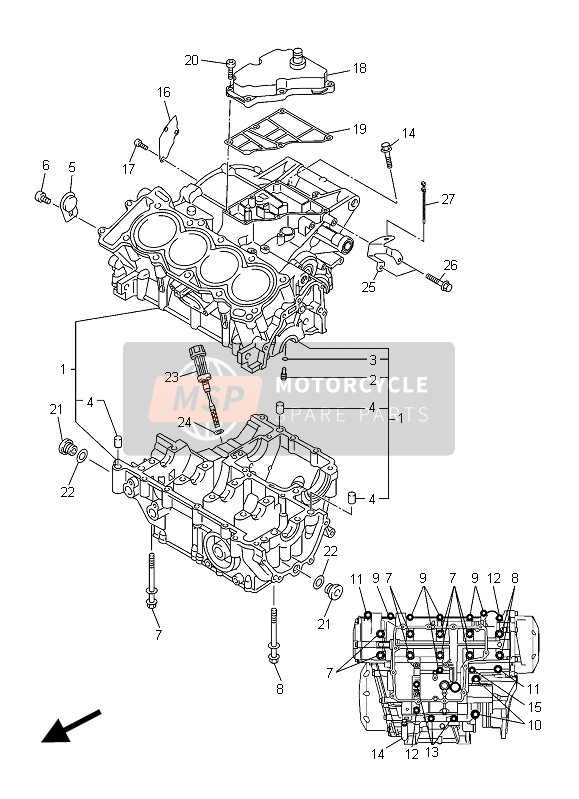 Yamaha XJ6 DIVERSION 2015 Caja Del Cigüeñal para un 2015 Yamaha XJ6 DIVERSION