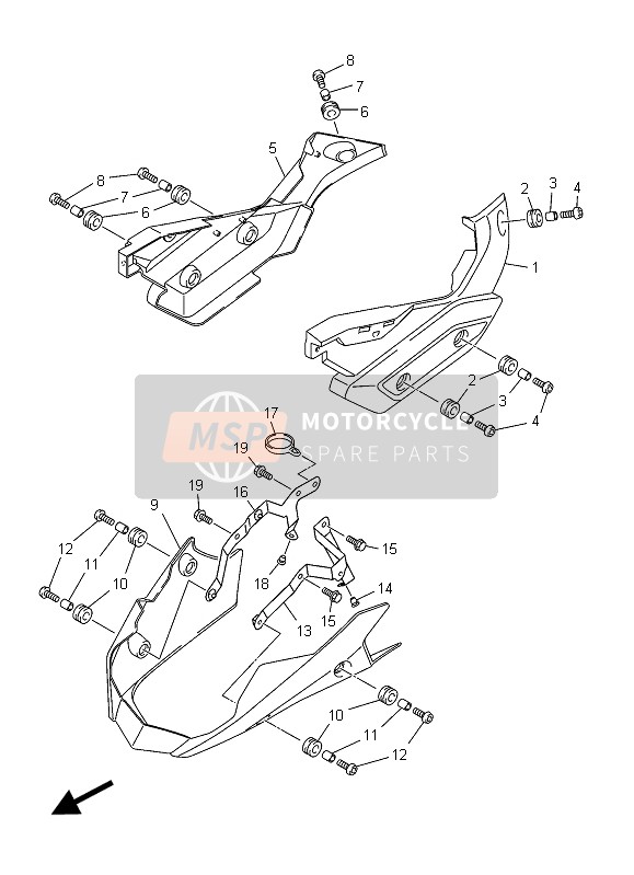 Yamaha XJ6S ABS 2015 Side Cover 2 for a 2015 Yamaha XJ6S ABS
