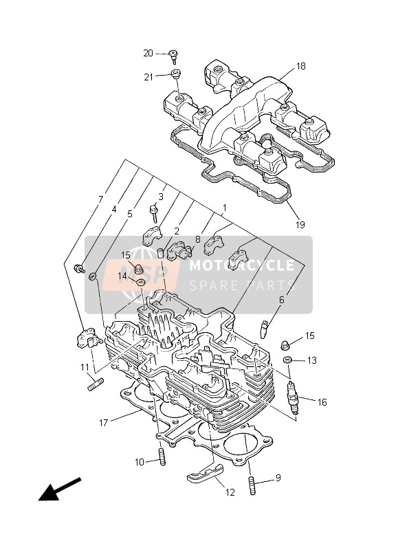 Yamaha XJR1300 2015 Testata per un 2015 Yamaha XJR1300