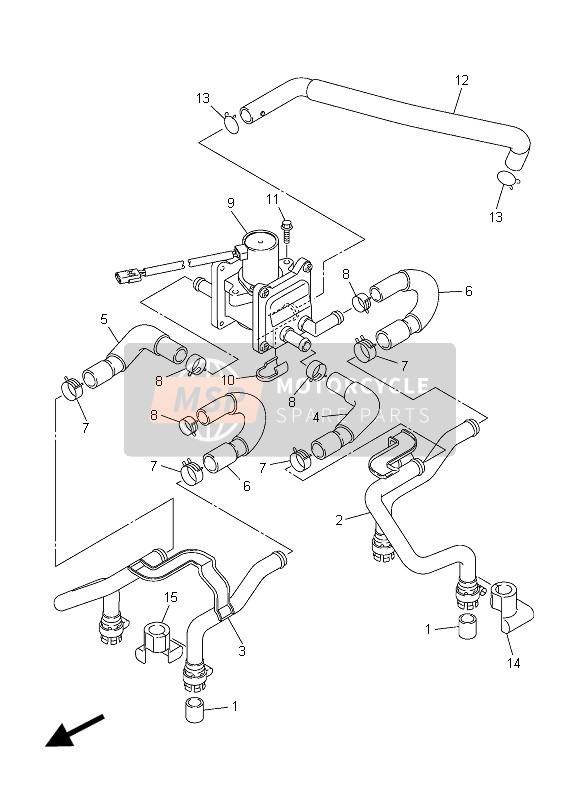 Yamaha XJR1300 2015 Système d'induction d'air pour un 2015 Yamaha XJR1300