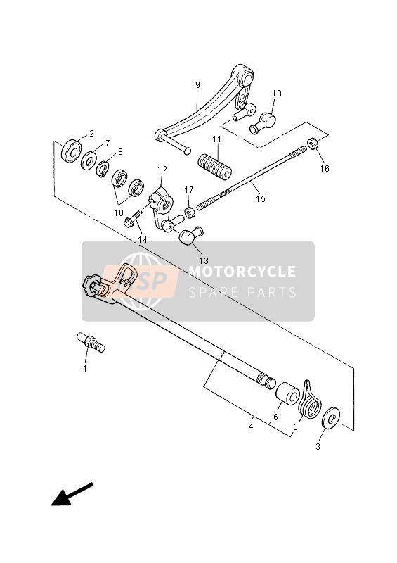 2PN181110000, Pedale Cambio, Yamaha, 0