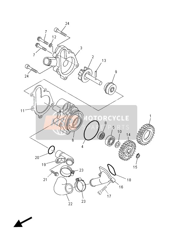 Yamaha XT660Z TENERE 2015 Bomba de agua para un 2015 Yamaha XT660Z TENERE