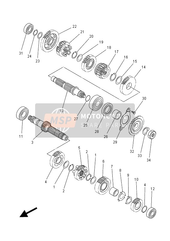 Yamaha XT660ZA TENERE 2015 Transmisión para un 2015 Yamaha XT660ZA TENERE