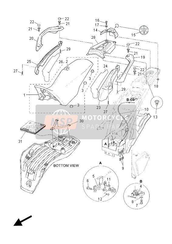 Yamaha XT660ZA TENERE 2015 Zadel voor een 2015 Yamaha XT660ZA TENERE