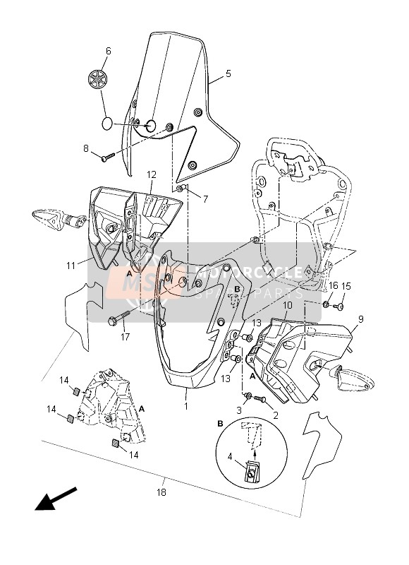 Yamaha XT660ZA TENERE 2015 Capotage pour un 2015 Yamaha XT660ZA TENERE