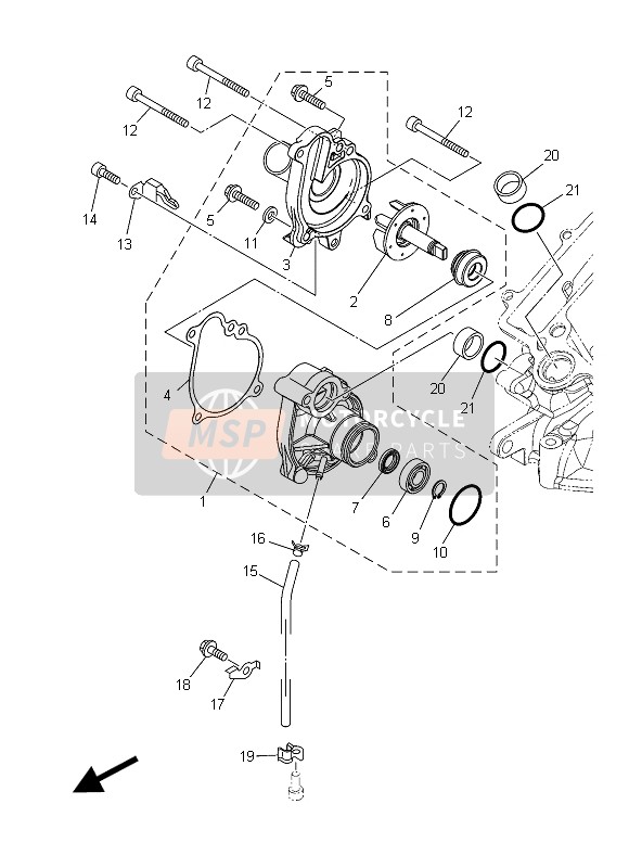 Yamaha XT1200Z 2015 Bomba de agua para un 2015 Yamaha XT1200Z