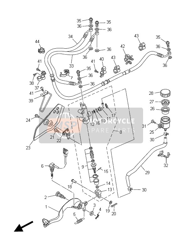 Yamaha XT1200Z 2015 HAUPTZYLINDER HINTEN für ein 2015 Yamaha XT1200Z