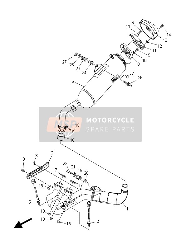 Yamaha XT1200ZE 2015 Exhaust for a 2015 Yamaha XT1200ZE