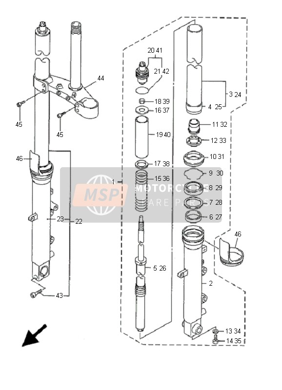 Yamaha YZF-R6 2001 Front Fork for a 2001 Yamaha YZF-R6