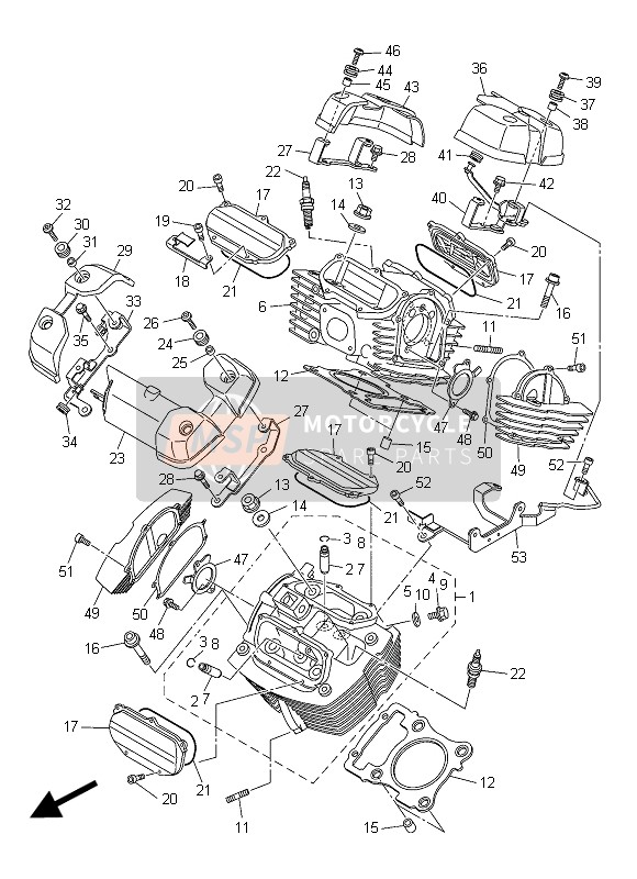 B33111520000, Staffa Testa Cilindro, Yamaha, 0