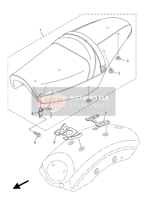 B33247301300, Dubbel Zadel Assy, Yamaha, 0