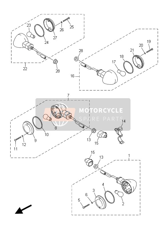 Yamaha XVS950CR 2015 Luce lampeggiante per un 2015 Yamaha XVS950CR