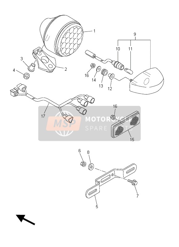 Yamaha XVS950CR 2015 Fanale Posteriore per un 2015 Yamaha XVS950CR