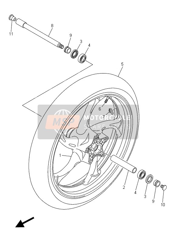 Yamaha XVS1300C 2015 Rueda delantera para un 2015 Yamaha XVS1300C