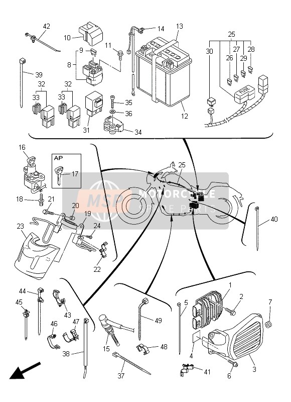 Yamaha XVS1300C 2015 Eléctrico 2 para un 2015 Yamaha XVS1300C