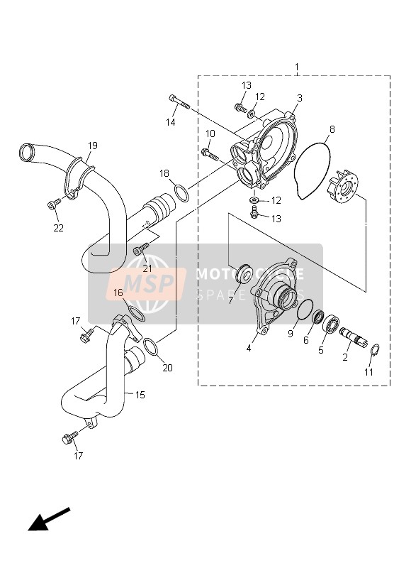 Yamaha YZF-R1 2015 Pompe à eau pour un 2015 Yamaha YZF-R1