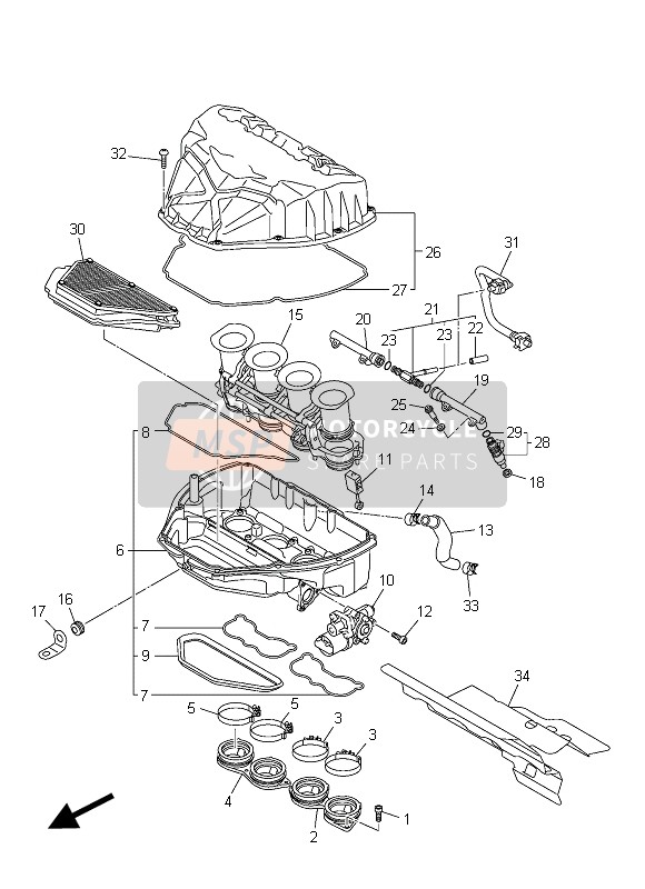 2CR1393B0000, Pipe,  Inlet 2, Yamaha, 1