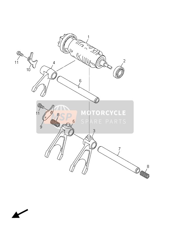 2CR185130000, Fourchette 3, Yamaha, 0