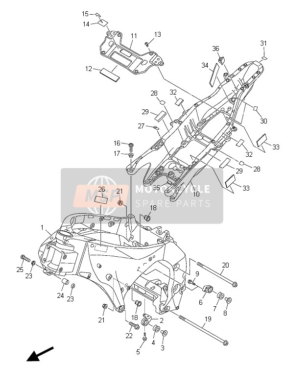 Yamaha YZF-R1 2015 Frame for a 2015 Yamaha YZF-R1