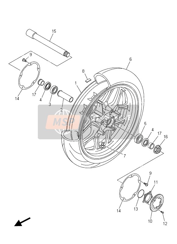 Yamaha YZF-R1 2015 Front Wheel for a 2015 Yamaha YZF-R1