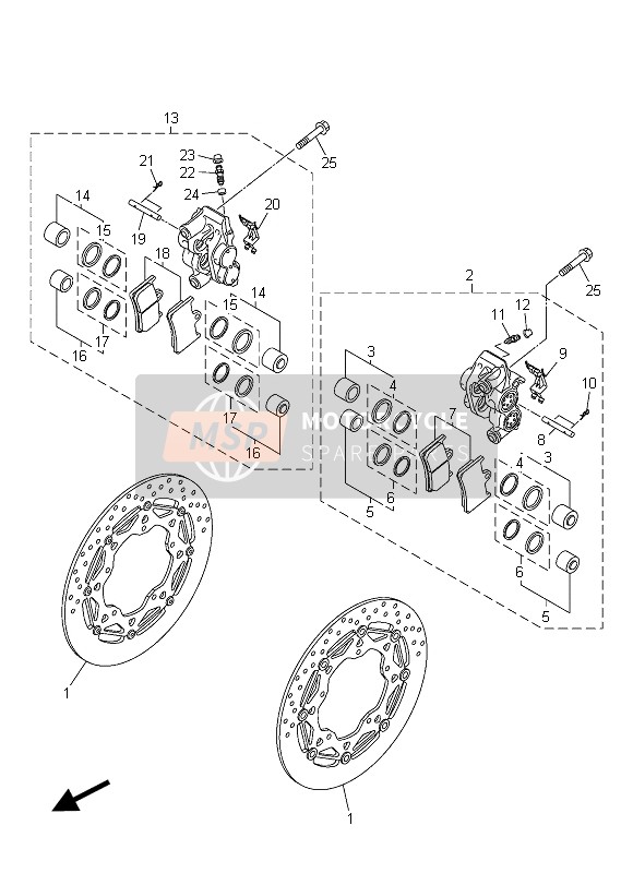 5PW258031000, Caliper Seal Kit, Yamaha, 3