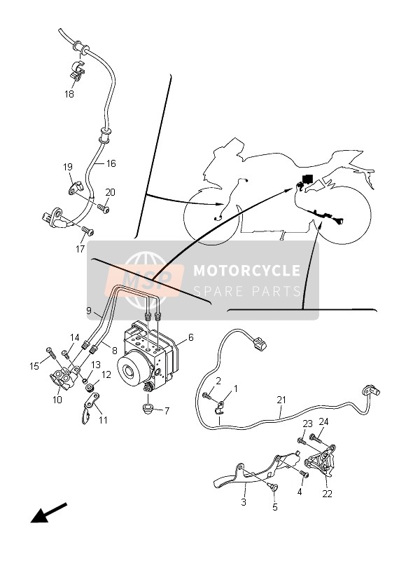 2CR859700100, Wheel Sensor Assy, Front, Yamaha, 2