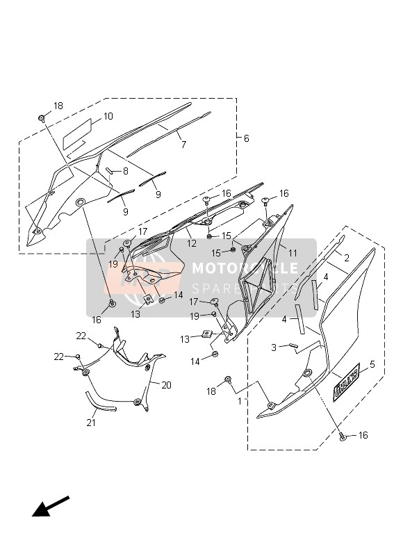 2CR2171E0100, Cover, Side 5, Yamaha, 1