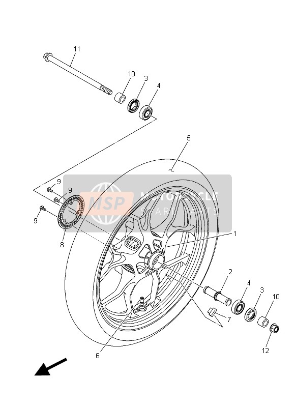 BS7F5168100X, Cast Wheel, Front, Yamaha, 0