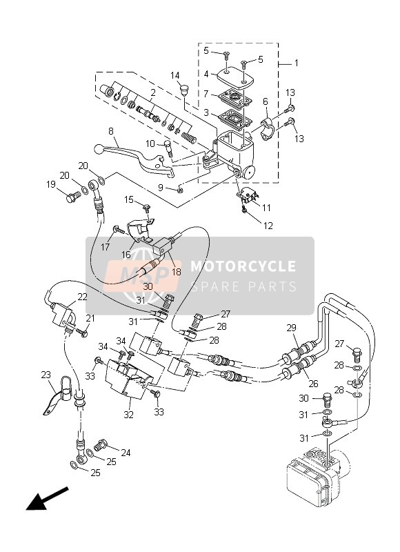 3RWF58670000, Konsole, Hauptbremszyl., Yamaha, 0