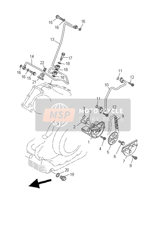 Yamaha BT1100 BULLDOG 2002 Oliepomp voor een 2002 Yamaha BT1100 BULLDOG