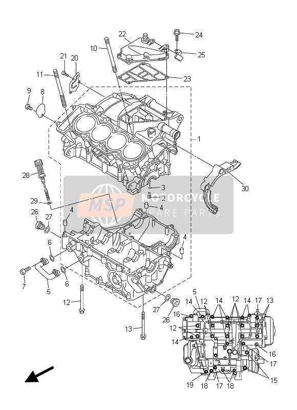 Yamaha YZF-R6 2015 Carter per un 2015 Yamaha YZF-R6