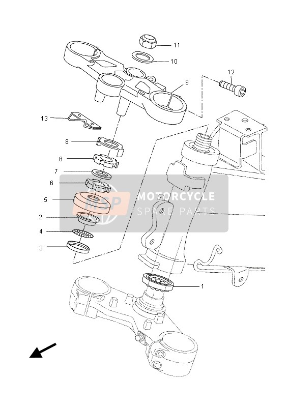 5D7F34353000, Lenkerkrone, Yamaha, 0